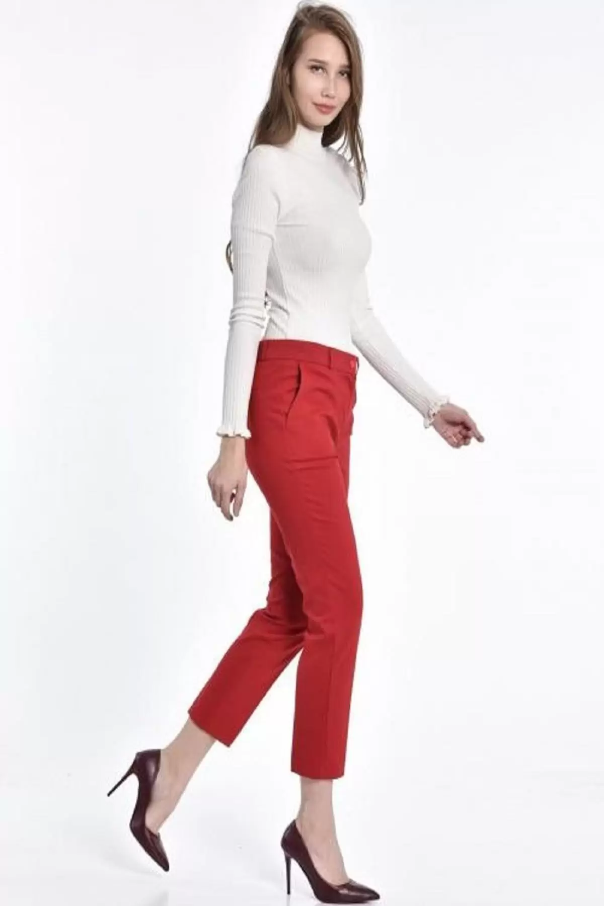 Dacia Kırmızı Bilek Kadın Pantolon