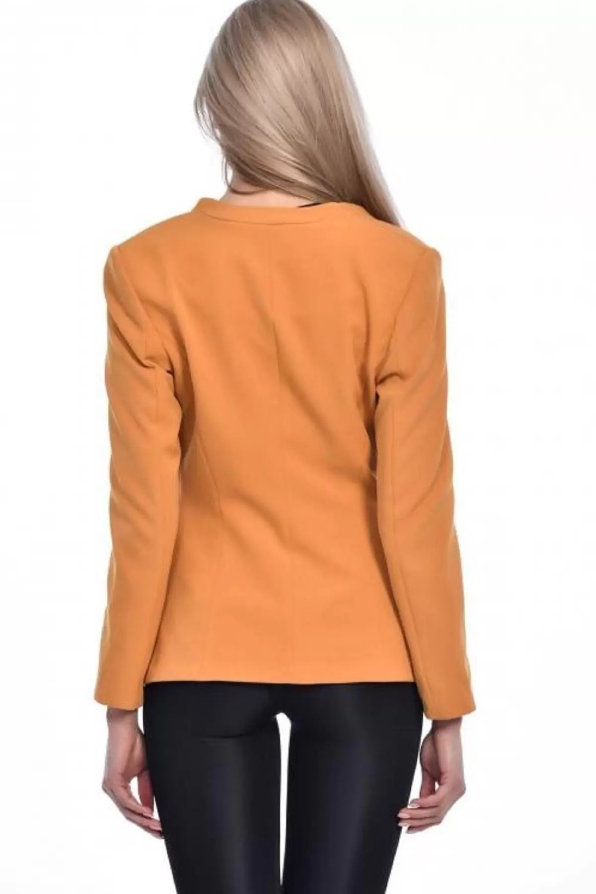 Düğme ve Pile Detaylı Blazer Hardal Kadın Ceket