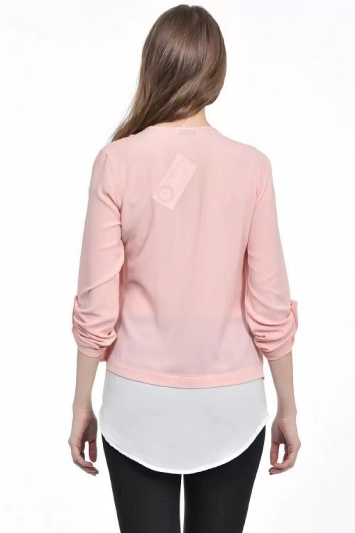 İnci Detaylı Pudra Kadın Krep Bluz