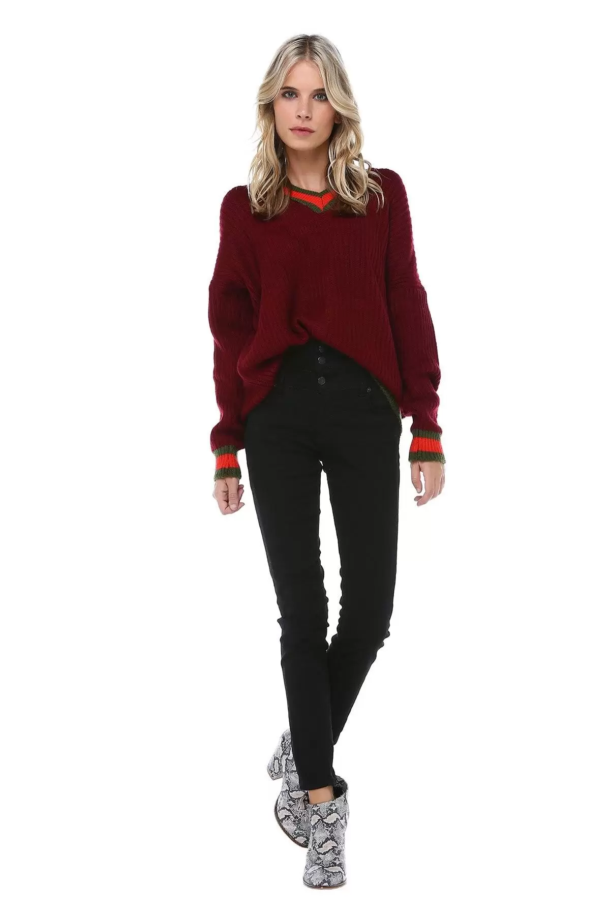 Siyah Denim Yüksek Bel Kadın Pantolon