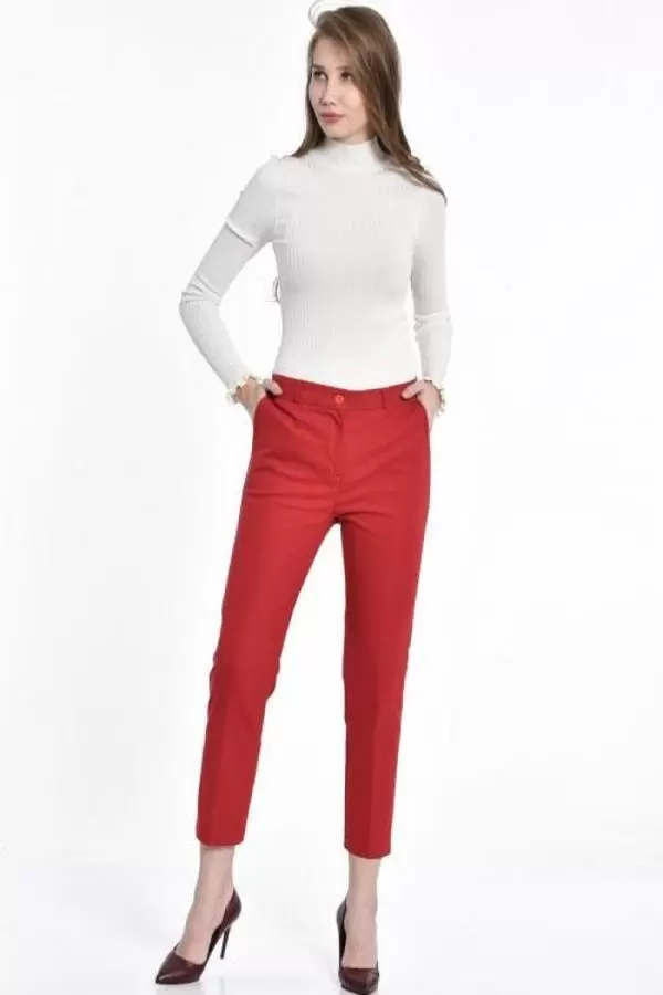Dacia Kırmızı Bilek Kadın Pantolon