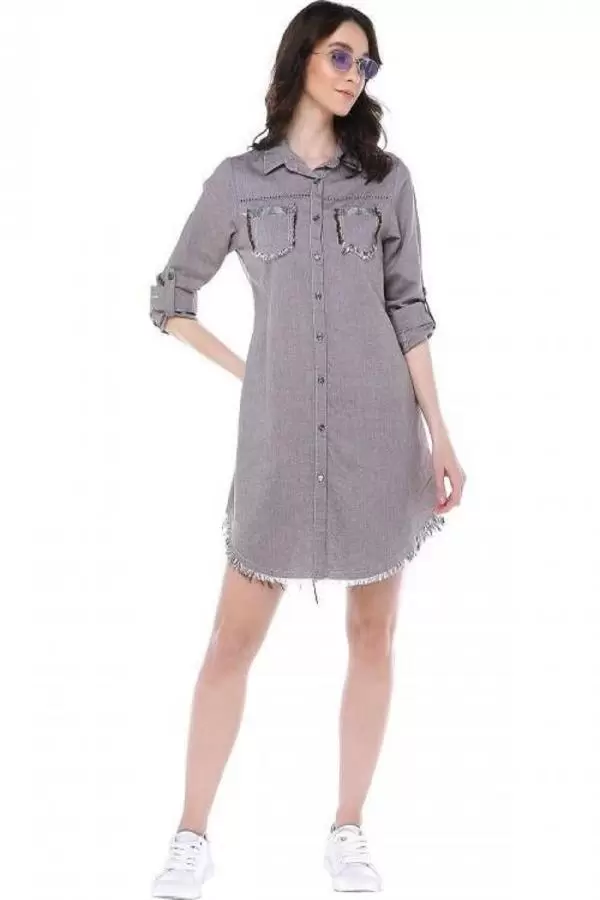 Püsküllü Cepleri Sütun Taşlı Kahve Kadın Keten Tunik