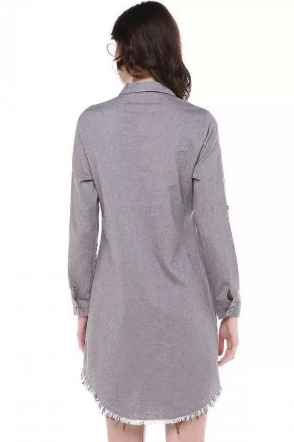 Püsküllü Cepleri Sütun Taşlı Kahve Kadın Keten Tunik