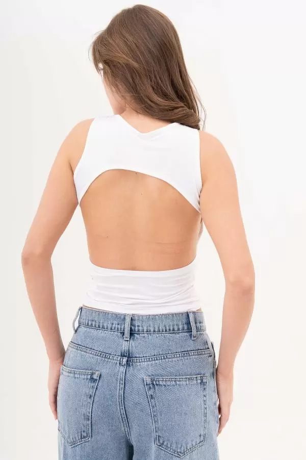 Sırt Detay Basic Beyaz Body